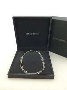 GEORGE JENSEN　ジョージジェンセン　オニキス　パール　5連チェーン　ネックレス　アクセサリー　925【C724648】