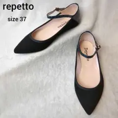 repetto レペット フラットシューズ ストラップ スエード ブラック 37