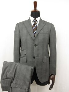 HH 美品 【麻布テーラー azabu tailor】 ウール素材 シングル2ボタン スーツ (メンズ) size44A/79 グレー系 グレンチェック ■27RMS8812