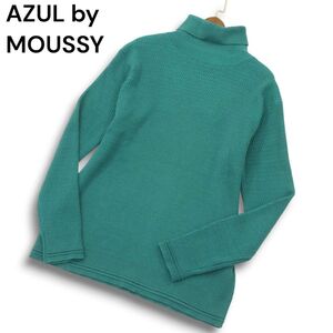 【新品 未使用】 AZUL by MOUSSY アズール マウジー 秋冬 ハニカム★ タートルネック セーター ニット Sz.L メンズ　A4T13018_C#K