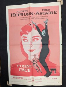 長E076/US版1sh 映画ポスター【 FUNNY FACE 】（パリの恋人）監督 スタンリー・ドーネン/ORG 57/63/1円～