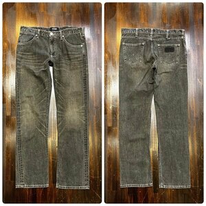 メンズ パンツ Wrangler ラングラー デニム ジーンズ 加工 ブラック グレー FE615 / W33 全国一律送料520円