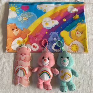 care bears ケアベア　グッズセット　ケース　ステッカー　ぬいぐるみキーチェーン　マスコット　ペンケース　ポーチ