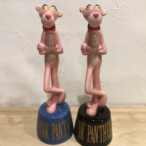 中型　ピンクパンサー　The Pink Panther　貯金箱　２個セット　まとめて　陶器　雑貨　置物　ビンテージ　レトロ　管理001・５