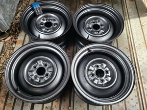 ナカテツ ガンメタ 14×7J+20 4H100 ハブ径59mm 4本no.283 加工鉄チン 深リム スチール 加工てっちん