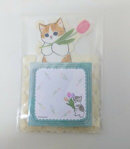 □　猫柄　猫雑貨　猫グッズ　モフサンド　mofusand ぢゅの　ダイカットスタンド付箋　チューリップ　ねこ　ネコ　キャット