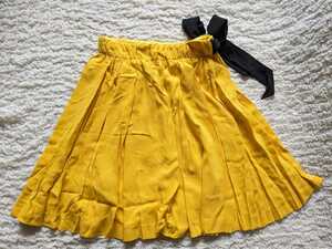 miumiu ミュウミュウ●ミニスカート リボン付き 黄色 36