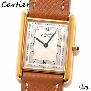 【入手困難】カルティエ マストタンク LM シルバーダイアル 極美品 ヴィンテージ QZ メンズ 腕時計 Cartier Tank 俵屋