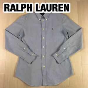 RALPH LAUREN ラルフローレン 長袖シャツ S 160/84A ライトブルー 刺繍ポニー ユースサイズ