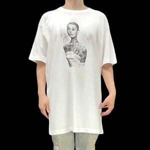 新品 大きい オーバーサイズ XXL 3XL 4XL 5XL 対応 オードリー ヘプバーン タトゥー TATOO ローマの休日 ビッグ Tシャツ ロンT パーカー 可