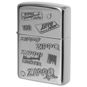 Zippo ジッポライター 歴代 ジッポー ロゴ 両面加工 銀メッキいぶし ZIPPO LOGO 2SI-ZLOGO メール便可