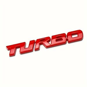 エンブレム TURBO ターボ 3D　レッド 赤色 ステッカー 後付け DIY スポース車 走り屋 スポーツカー メタルプレート