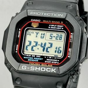 美品 箱説タグ付 CASIO G-SHOCK GW-M5600-1JF タフソーラー 電波受信 電波ソーラー マルチバンド5 スクウェア ブラック スピード オリジン