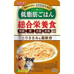 いなばペットフード 低脂肪ごはん とりささみ＆鶏軟骨 50g 犬用フード