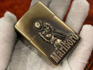 1円 ZIPPO ライター マルボロ Marlboroジッポ Zippoオイルライター真鍮製 中古品 喫煙グッズ ジッポー 火花確認済R60538