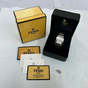 J418-K44-6627 FENDI フェンディ orologi オロロジ 007-6000G-135 クォーツ デイト スクエア メンズ 腕時計 コマ/ケース/説明書/外箱付 ⑩