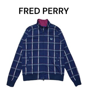 FRED PERRY　ワンポイントロゴ刺繍　総柄スイングトップ　フレッドペリー