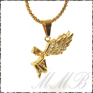 [PENDANT NECKLACE] 18K Gold Plated Angel ゴールデン エンジェル 天使 女神(めがみ) ペンダント BOX ベネチアン チェーン ネックレス