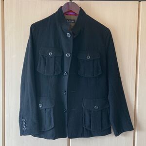 ファッション衣類　☆　廃番古着　貴重　ジャケット　PaulSmith Collection ポールスミスコレクション　フリース感　黒　M　ユニセックス