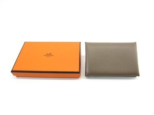 HERMES エルメス カルヴィ 044164CK カードケース 名刺入れ ベージュ ∠UP3929