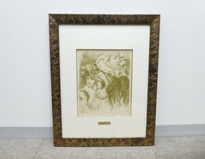 D00589★ピエール＝オーギュスト・ルノワール（Pierre-Auguste Renoir）『ピンをさしたぼうし』 / 版上サイン 1951 絵画