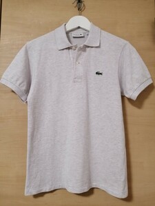 国内正規品　LACOSTE ラコステ　半袖ポロシャツ 鹿の子　ライトグレー　2 L1264A 日本製 OSAGARI　