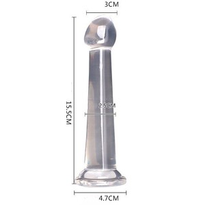 156-46-4 15.5cm クリスタル クリア 触り心地〇 リラックス マッサージ器具 模擬ディルド ストリップ プルビーズ アナル プラグ 1