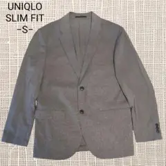 A-628〈UNIQLO〉スリムフィット ジャケット S グレー