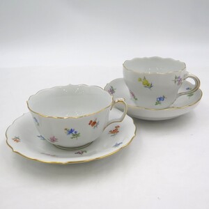 1円〜 Meissen マイセン スキャタードフラワー (散らし小花) カップ＆ソーサー 2種 計4点 y258-3411944【Y商品】