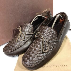 【ボッテガヴェネタ】本物 BOTTEGA VENETA 靴 27cm イントレチャート スリッポン ドライビングシューズ シューズ レザー メンズ 伊製 42 箱