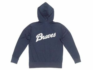 ユナイテッド アスレ United Athle ★ Braves ラメバックプリント　フードパーカー　Sサイズ　ネイビー色