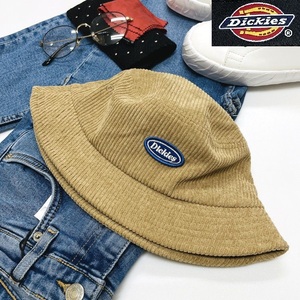 Dickies ベージュ コーデュロイバケットハット メンズ レディース アウトドア キャンプ カジュアル バケハ ロゴ刺繍 ディッキーズ