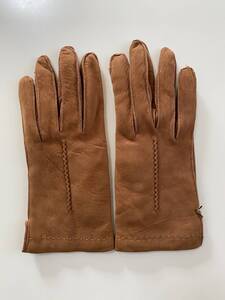 【美品】イタリア製　FLORENS GLOVES レディース　レザーグローブ　ブラウン　革手袋　サイズ6ハーフ　カシミア裏地