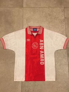 サッカー ユニフォーム アンブロ UMBRO アヤックス アムステルダム ゲームシャツ 半袖 Mサイズ AJAX AMSTERDAM 赤 白