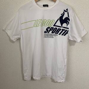 【USED】lecoq sportif ルコック　半袖Tシャツ　コットンTシャツ　メンズOサイズ　プリントTシャツ　プリントロゴ