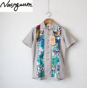 未使用【 Nasngwam ナスングワム 】半袖 パナマシャツ PANAMA SHIRTS S S1259104 定価\16,800 リネン オープンカラー ココナッツボタン