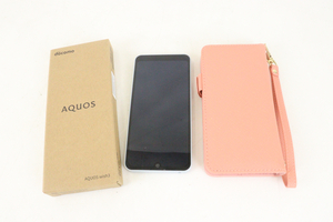 【動作OK】docomo SH-53D ドコモ AQUOS wish3 アクオス スマホ スマートフォン 本体 手帳型ケース付き 携帯電話 家電_AIT_B0617-I008