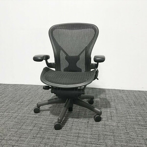 HermanMiller アーロン Bタイプ 肘付 アームレスト ポスチャーフィット スタンダード ハーマンミラー オフィスチェア 中古 IO-865073B