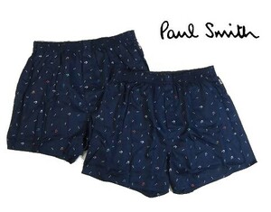 H月08109新品▼ ポールスミス トランクス 2枚セット 【 L 】 マルチストライプ パンツ 下着 アンダーウエア Paul Smith ネイビー系