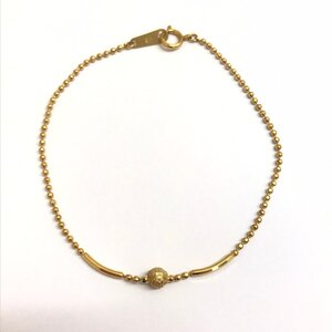 中古美品 ブレスレット K18 ゴールド 18金 腕回り17.5cm 重量2.2g アクセサリー 質屋出品