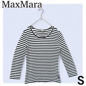 マックスマーラ　シャツ　カットソー　ボーダーシャツ　コットン　S レディース　MaxMara 長袖Tシャツ　ワンポイント