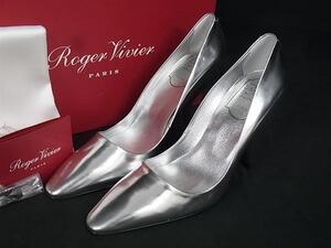 ■新品■未使用■ Roger Vivier ロジェヴィヴィエ レザー ヒール パンプス サイズ35 1/2(約22.5cm) 靴 シューズ シルバー系 FE5634