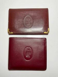 Cartier(カルティエ) パスケース　二つ折り財布 ワインレッド　2点セット