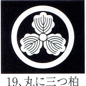 貼り紋「男貼紋」黒地用（６枚１組）「丸に三つ柏」　き188-25361-19