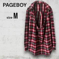 【送料無料】 ページボーイ メンズ 長袖 シャツ M ネルシャツ PAGEBOY