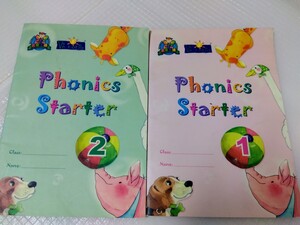 英語　phonics starter フォニックス　スターター1,2　2冊セット　キッズ英語アルファベット単語　英語カード