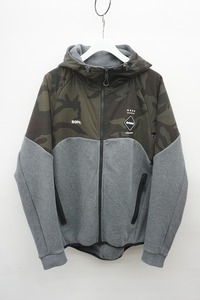 美品21AW FCRB F.C.Real Bristol ブリストル VENTILATION HOODIE ジップ アップ フーディー パーカー FCRB-212061 M 迷彩 灰1212O▲