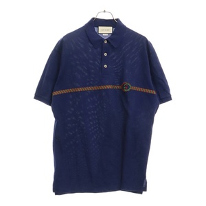 GUCCI グッチ GG Embroidered Short Sleeve Polo Shirt GGエンブロイダリー 半袖ポロシャツ 598957 XJB0V ネイビー