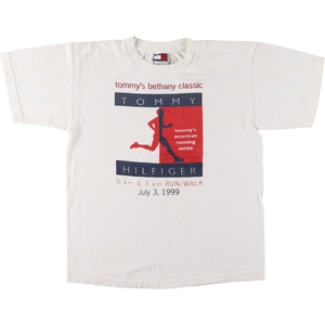 古着 90年代 トミーヒルフィガー TOMMY HILFIGER 半袖 プリントTシャツ USA製 メンズL ヴィンテージ /eaa443383 【SS2409_30%】