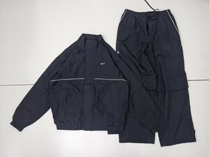 7．NIKE GOLF 00s 2点 セット ナイキゴルフ 2way デタッチャブル 裏メッシュ ナイロン テック ジャケット パンツ メンズL 黒白 x301